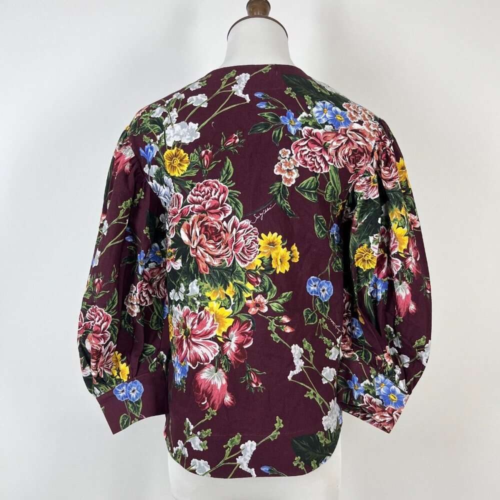 $395 NWOT SEE BY CHLOÉ Floral Print Cotton Top Blouse Size 40 Multicolor - Picture 8 of 16